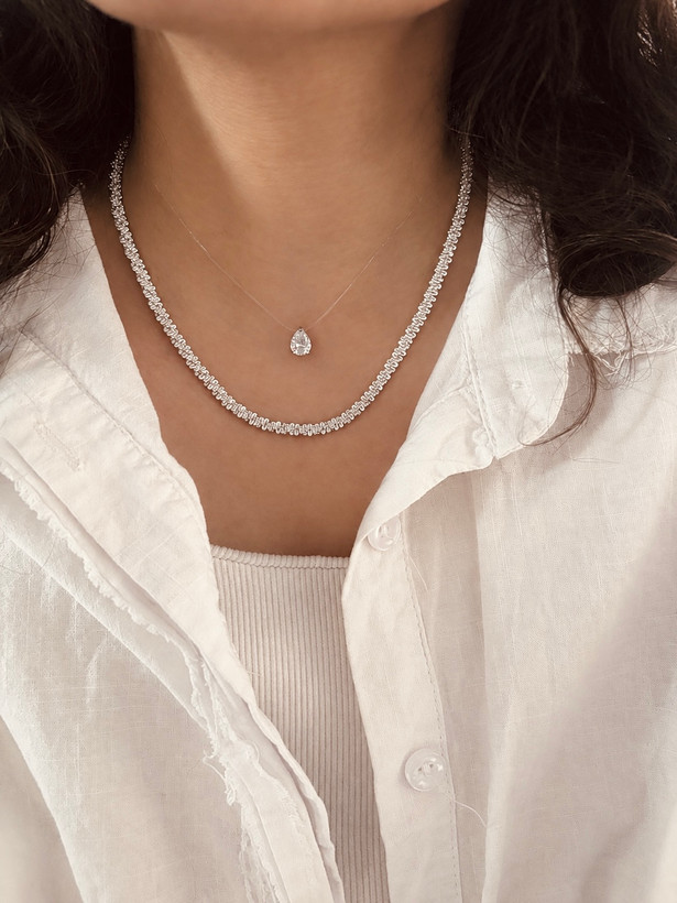 گردنبند تک نگین نامرئی